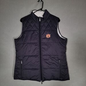 Crable Mens Reversible Auburn University Navy Puffer Vest Size XL
